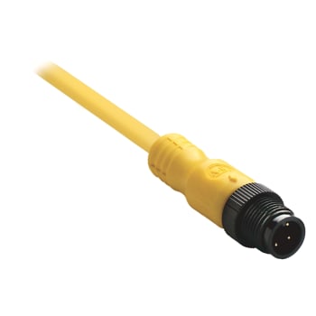 889D-F4ACDM-4 Patchcord:DCMicro(M12),Female,Straight,4-Pin,PVC,Yellow 22AWG